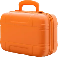 3d orange suitcase icon white background 770200 1012