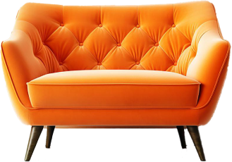 orange velvet loveseat empire style 985046 5583 1